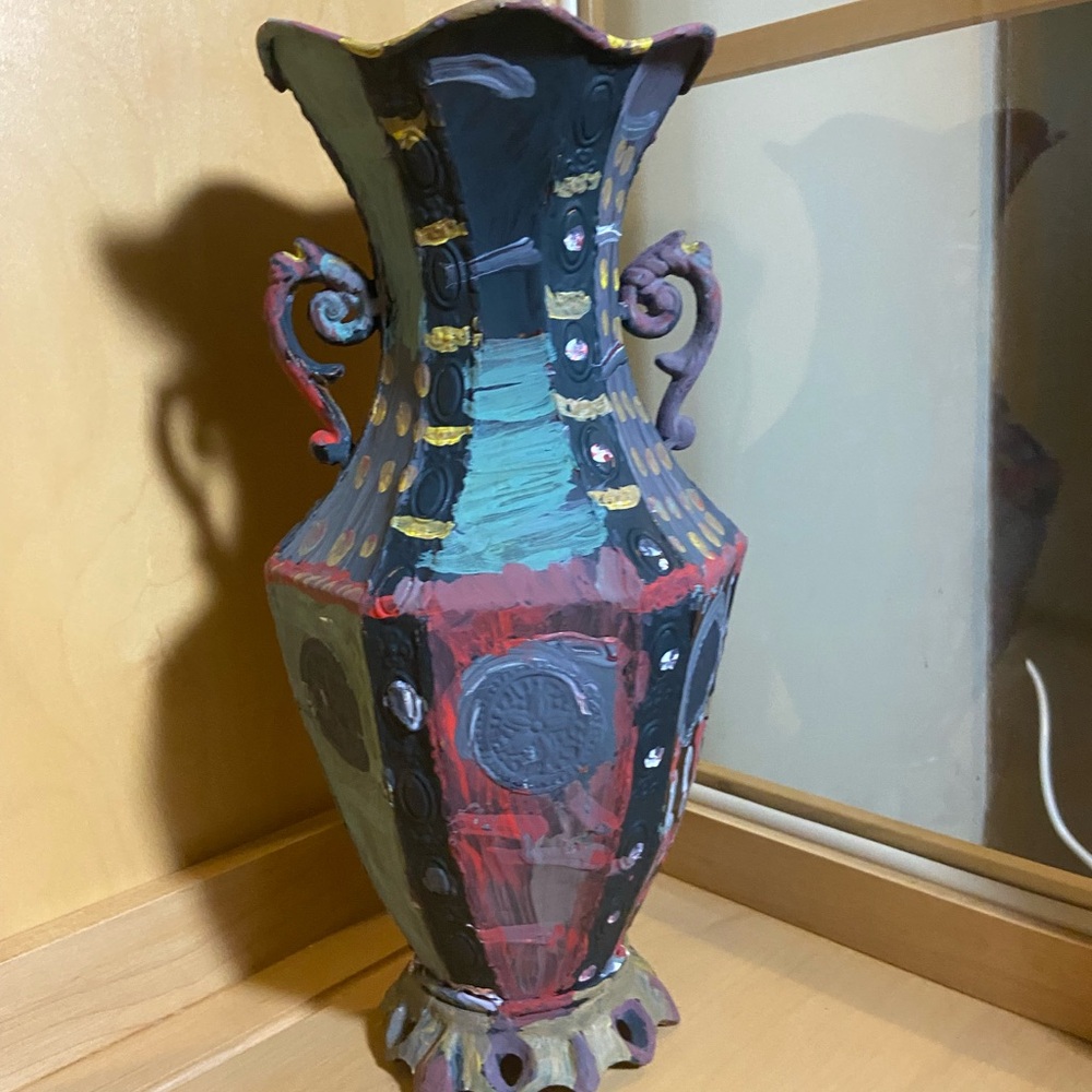 Colorful Hand-Painted Decorative Vase